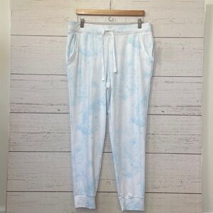 Style & Co. Drawstring Lounge/Jogger Pants in Sky Blue/White Pattern, sz L, NWT